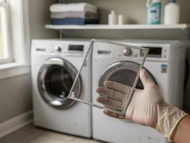 North Ridgeville Dryer Vent Cleaning specialist performing detailed lint trap cleaning service in North Ridgeville