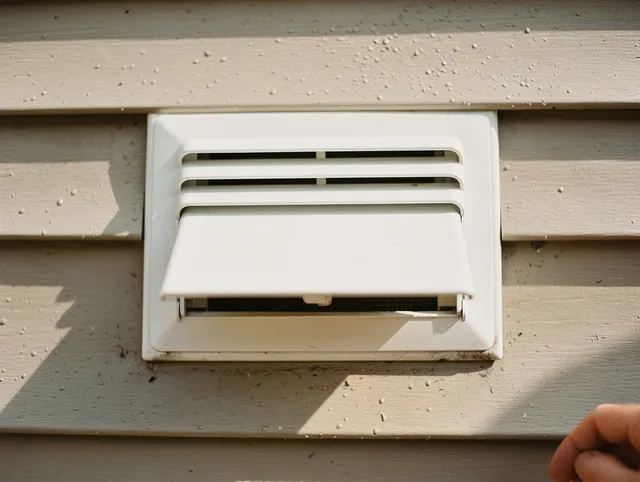 North Ridgeville Dryer Vent Cleaning technician performing professional exhaust vent cleaning at a residential property in North Ridgeville