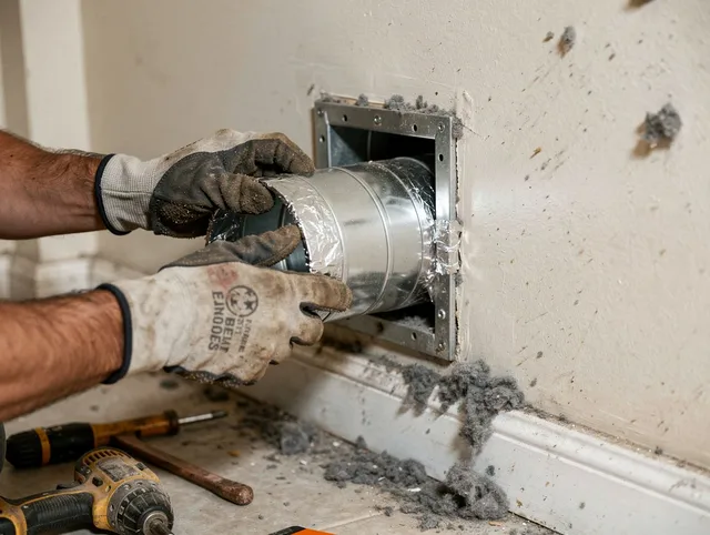 Professional dryer vent repair and installation by North Ridgeville Dryer Vent Cleaning in North Ridgeville